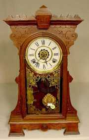 Waterbury Walnut Parlor Clock With Alarm