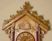 G H S Wooden Cuckoo & Quail Hanging Clock