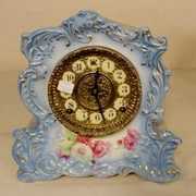 Gilbert #438 Floral Decorated China Case Clock