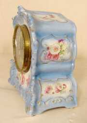 Gilbert #438 Floral Decorated China Case Clock