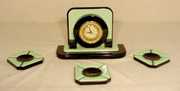 Whitehall Hammond Two Tone Glass Clock Set