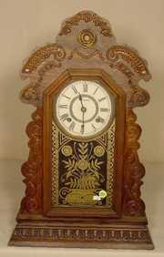 Ansonia Pine Case Parlor Clock