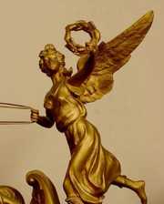 French Moreau Angel & Chariot Statue Clock