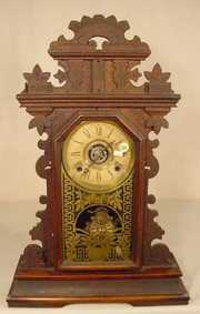 Ingraham Pansy Walnut Shelf Clock