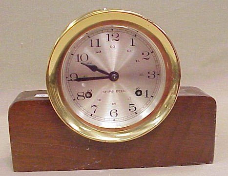 Brass Ships Bell Clock 5″ inch diameter