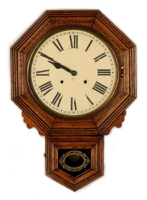 AN ANSONIA ‘DROP OCTAGON B’ HANGING CLOCK