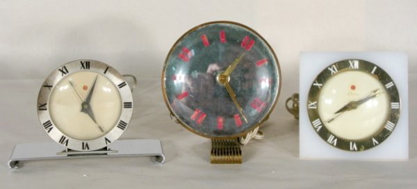 3 Telechron Electric Desk Clocks