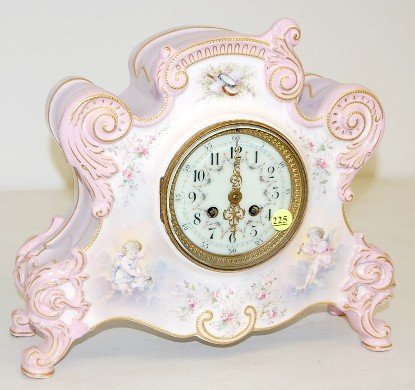 French Cherub Decorated China Case Clock