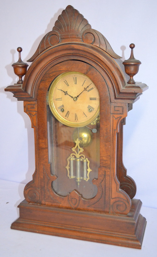 Antique James Wood “Egyptian” Walnut Parlor Clock