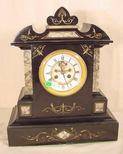 Marti Slate & Marble Table Clock