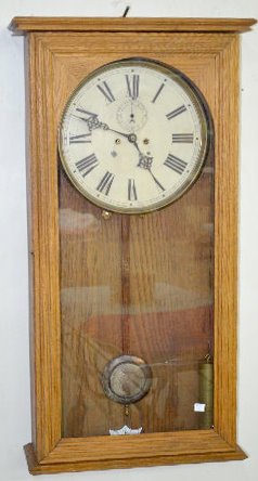 Oak Waterbury 2 Weight Wall Clock