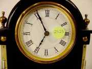 French Table Clock w/ Calendar & Thermometer