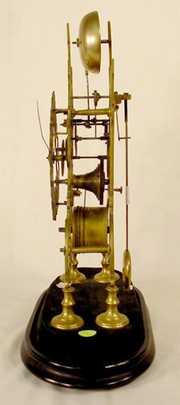 Early Brass Fusee Skeleton Clock