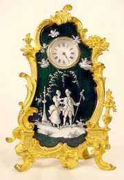 Small French Enamel Picture Frame Clock