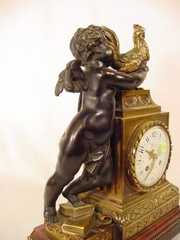 Japy Freres Deniere Bronze & Marble Clock