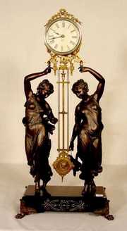 Rare! Ansonia Double Statue Swinger Clock