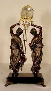 Rare! Ansonia Double Statue Swinger Clock