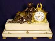 Vincenti Bronze & Marble Statue Clock