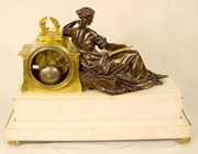 Vincenti Bronze & Marble Statue Clock