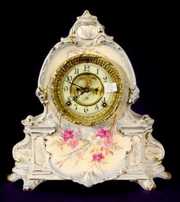 Ansonia La Manche Royal Bonn Porcelain Clock