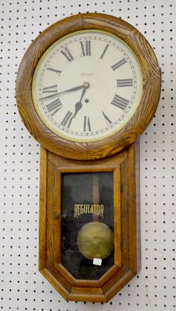 Ansonia “Regulator M” Long Drop Oak Clock