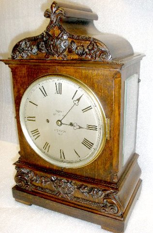 RARE! Dent, London Oak Carved Fusee Clock