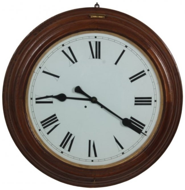 30 Day Oak Waterbury 24 in. Gallery Clock