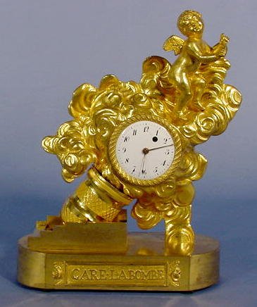 French Dore “Care-La-Bombe” Figural Clock