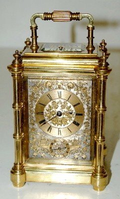 Ornate Tiffany Striking Repeater Carriage Clock