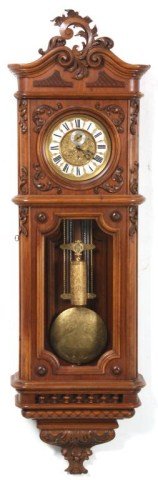 Baroque Carved Walnut Vienna Regulator