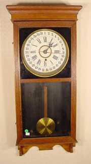 Oak Store Regulator with Calendar