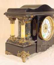 Seth Thomas Black Adamantine Mantle Clock