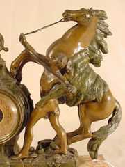 French Figural Horse & Human Table Clock