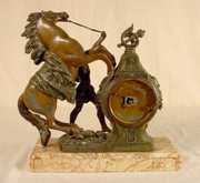 French Figural Horse & Human Table Clock