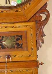 Welch Inlaid & Carved Hanging Clock