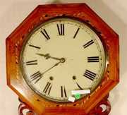 Welch Inlaid & Carved Hanging Clock