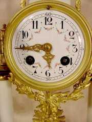 3 pc French Clock Set in Bronze & Alabaster