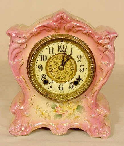 Gilbert #413 Wild Rose Décor. China Case Clock