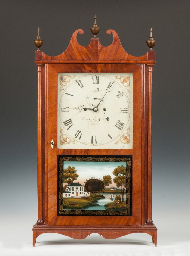 Bishop & Bradley Pillar & Scroll Clock, Watertown, CT