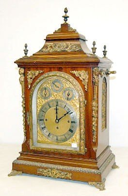 Ornate English 3 Train 8 Bell Bracket Clock