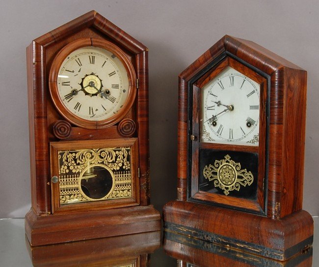 3 Early Gilbert Rosewood Shelf Clocks