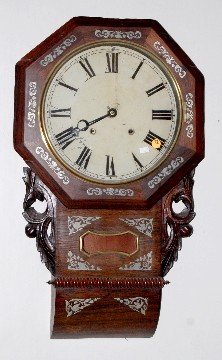 Sterling Inlaid Scroll Wall Clock