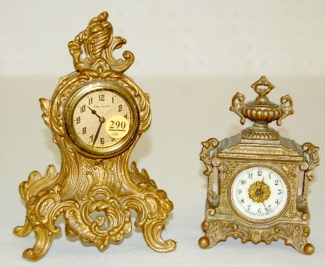 2 New Haven Novelty Clocks, All Metal