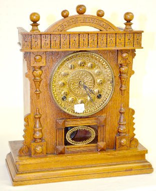 Gilbert Oak “Favorite F” Cabinet Clock