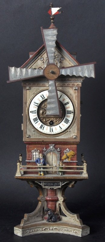 A VERY UNUSUAL DUTCH WINDMILL CLOCK, formed as a