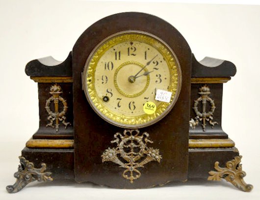 Seth Thomas Black Enameled Mantel Clock