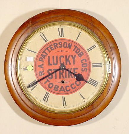 Round Oak Advertising Clock “Lucky Strike”