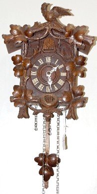 Black Forest Carved Bird & Nest Cuckoo Clock