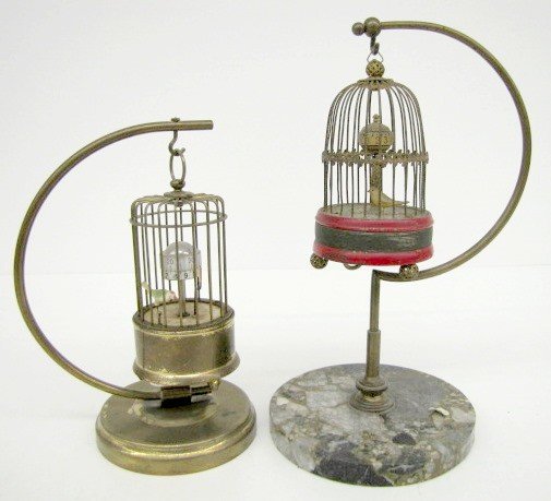 2 Bird Cage Annular Dial Desk Clocks