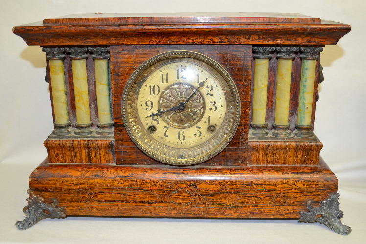 Antique Seth Thomas Red Adamantine Mantel Clock